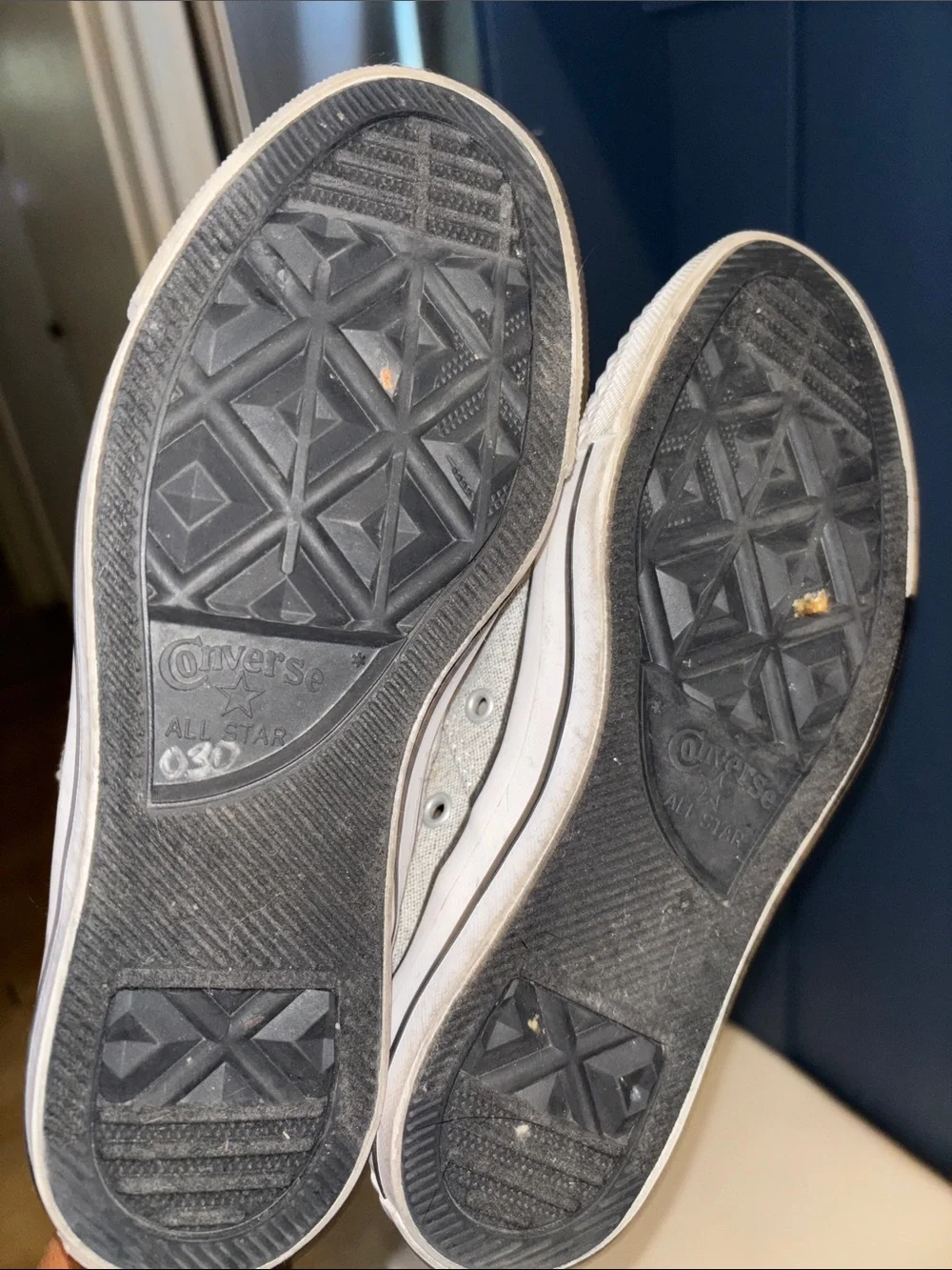 Converse Grey Canvas Low-Top Sneakers with White Laces